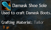 MMOJUGG Guild Wars 2 US Damask Shoe Sole Details View of Item Function and Use